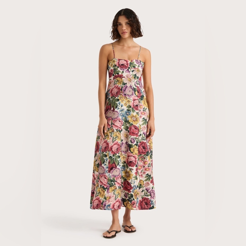 Faithful Eugenie Midi Dress Colette Floral Multi, NWT, size U.S. 4